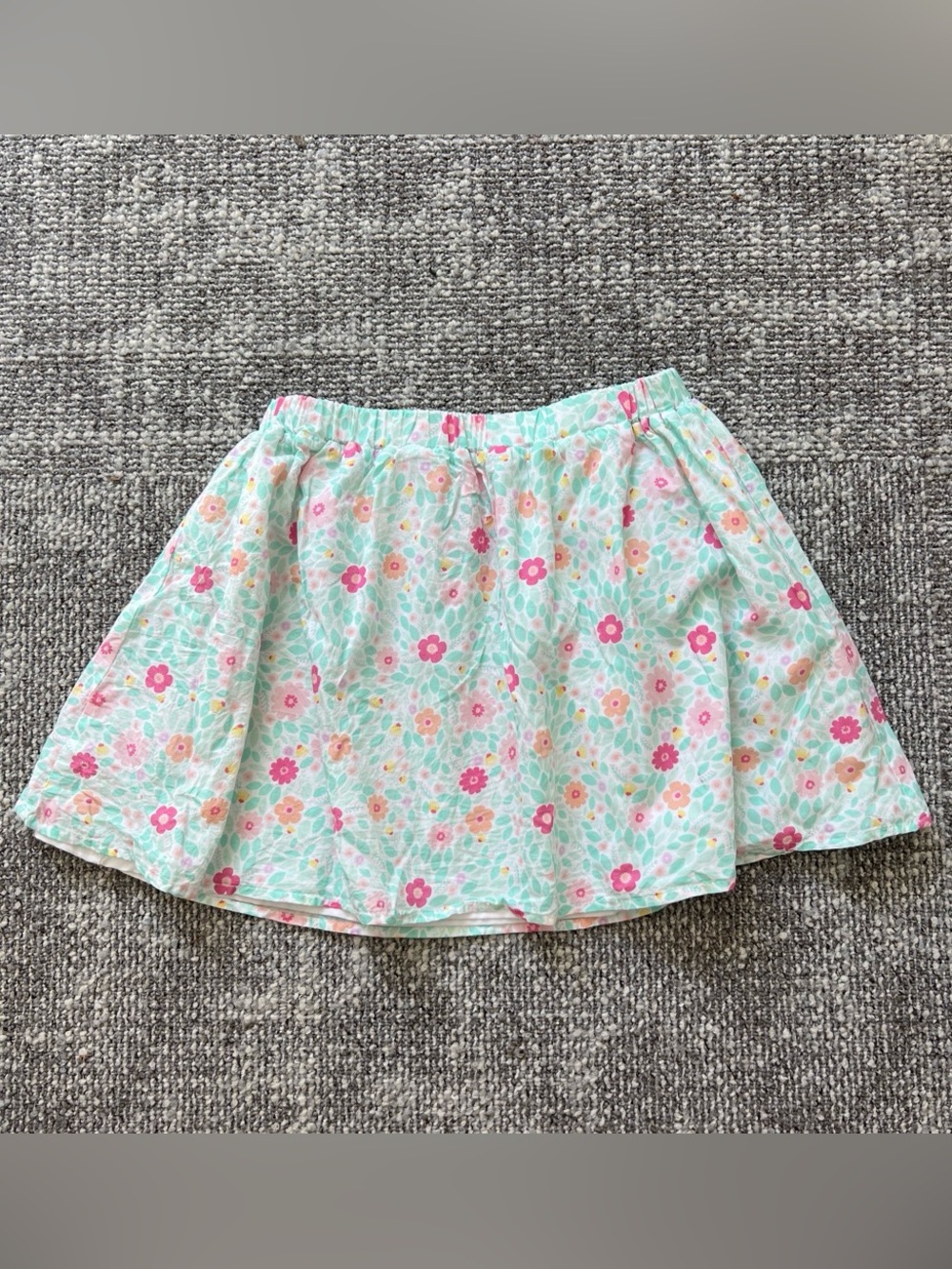 Isaac Mizrahi Mint Floral Skirt with Pink and Peach Flowers